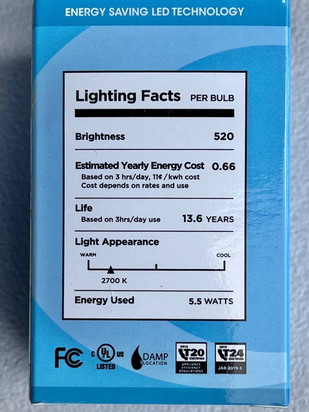 Tesler LED G16.5 Filament Bulb 60W Replacement 5.5W Standard Base 2700K Dims - Picture 4 of 10